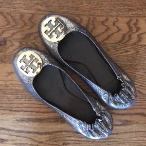 Tory Burch Gold Reva Flats 9.5